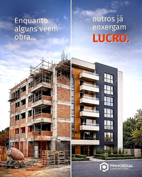 Fachada de edifício em construção